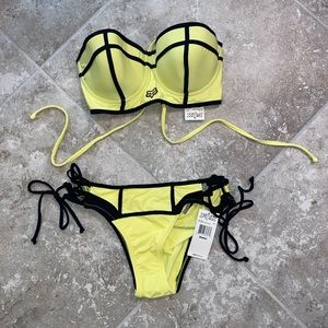 Fox neon bikini swimsuit 2 piece medium/large NWT